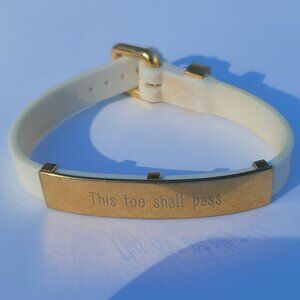 "This too shall pass" Rustic Cuff Adjustable Silicone Bracelet